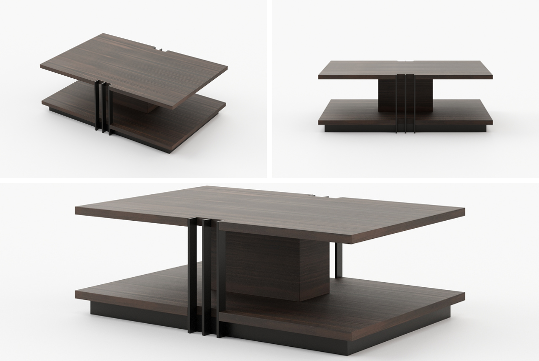 Smoked Eucalyptus Veener Matte D'arc Coffee Table