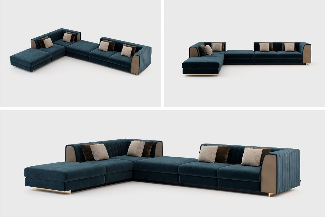 Viena Deep Blue Harry Sofa